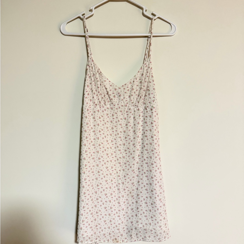 Princess Polly Cream Slip Dress with Pink Floral Detail
